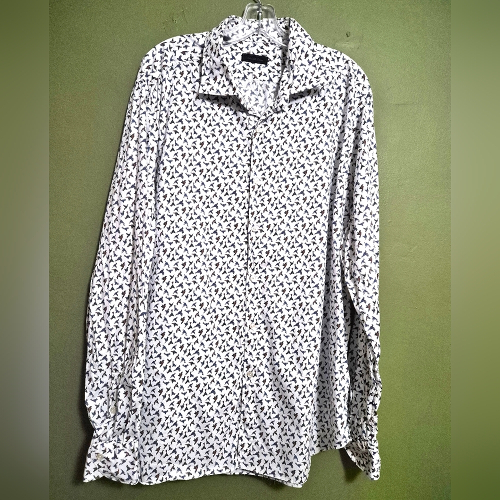 Saks Fifth Avenue Geometric Print Button-Down Blouse – Size XXL